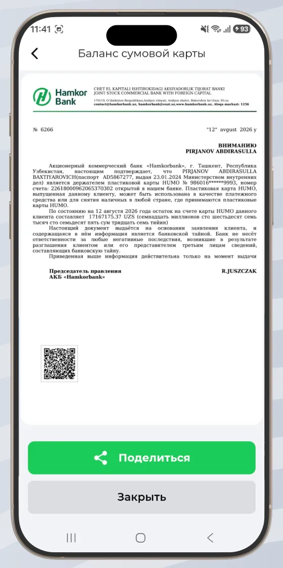 Ma’lumotnomani ko‘rib chiqing va zarur bo‘lsa ulashing